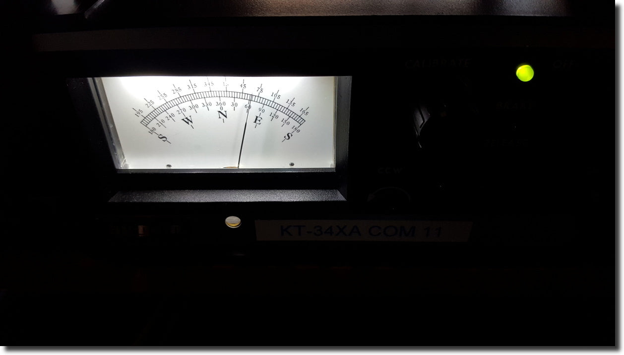 The Rotator Illuminator Assembled/Tested unit by Ham Supply / Idiom Press is a three-LED replacement circuit for the incandescent lamp in Hy-Gain control boxes.