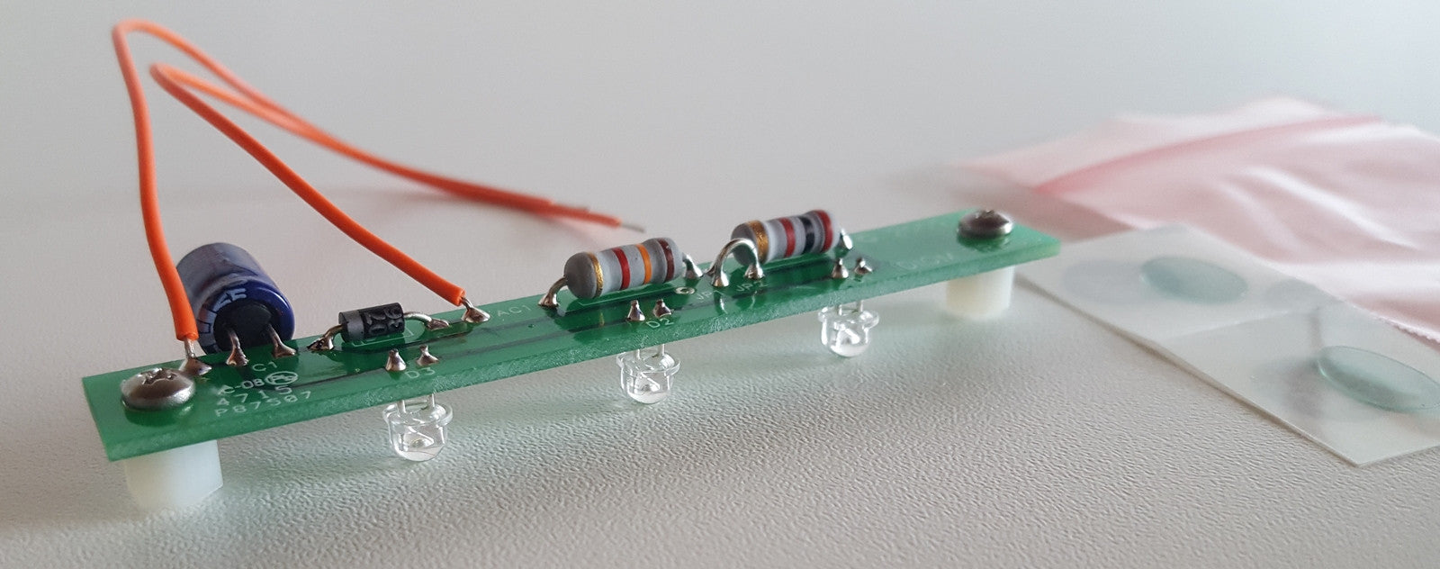 The Rotator Illuminator Assembled/Tested unit by Ham Supply / Idiom Press is a three-LED replacement circuit for the incandescent lamp in Hy-Gain control boxes.